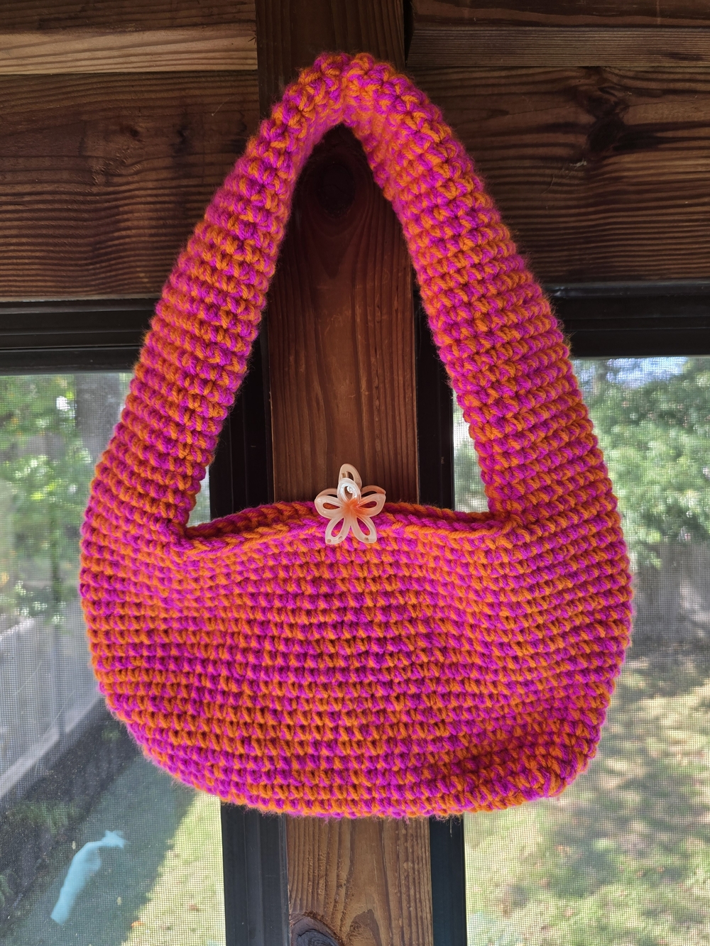 Handmade Pink & Orange Bogo Hand Bag Piper K Scarf Creme Shop Mask Bear Keychain - Picture 3 of 13